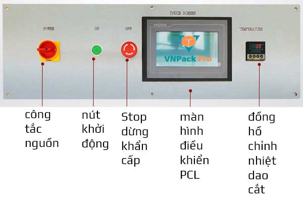 bảng điều khiển máy co màng KM-6