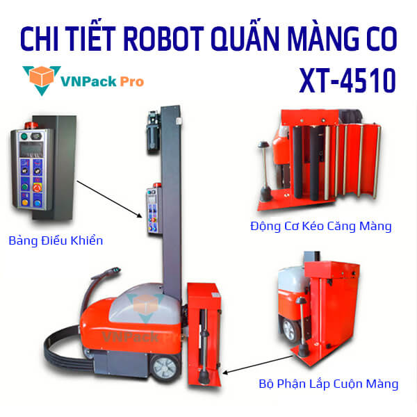 chi tiết robot quấn màng co xt 4510