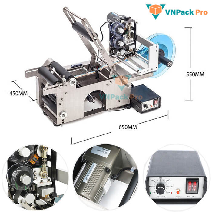 kích thước máy dán nhãn mt-50d