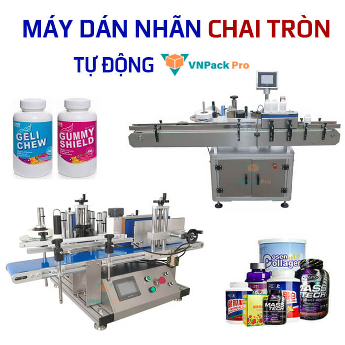 máy dán nhãn chai tròn tự động