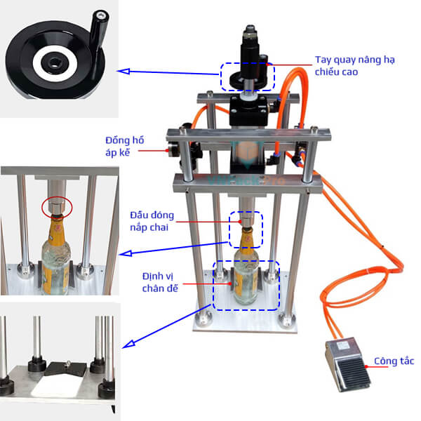 cấu tạo máy dập nắp chai bia dùng khí nén bc-26a cấu tạo máy dập nắp chai bia dùng khí nén bc-26a