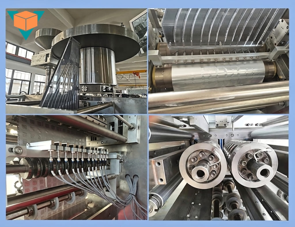 Các bộ phận của máy ép vỉ xé VNP_440 tự động