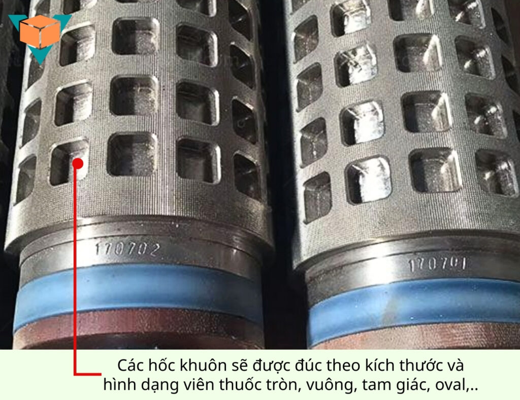 Con lăn khuôn ép nhiệt của máy ép vỉ xé VNP-440