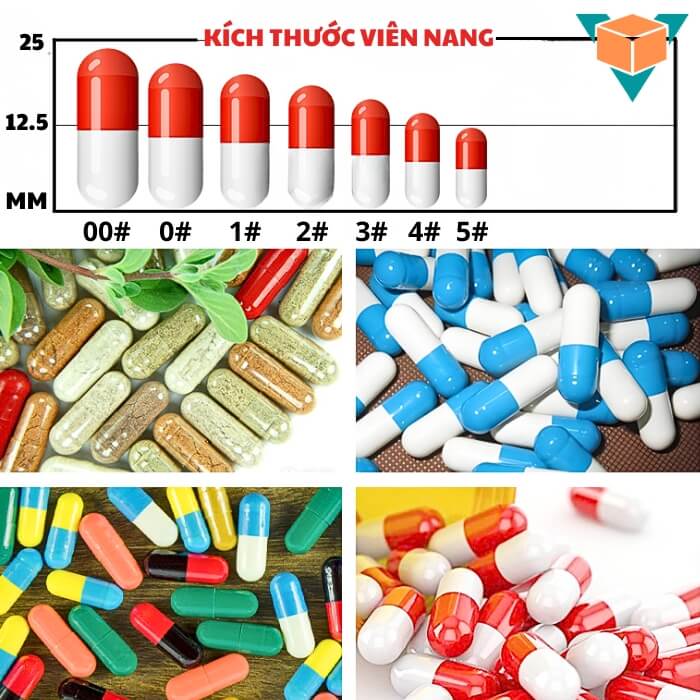 Kích thước viên nang dùng cho máy đóng viên nang JTJ-V