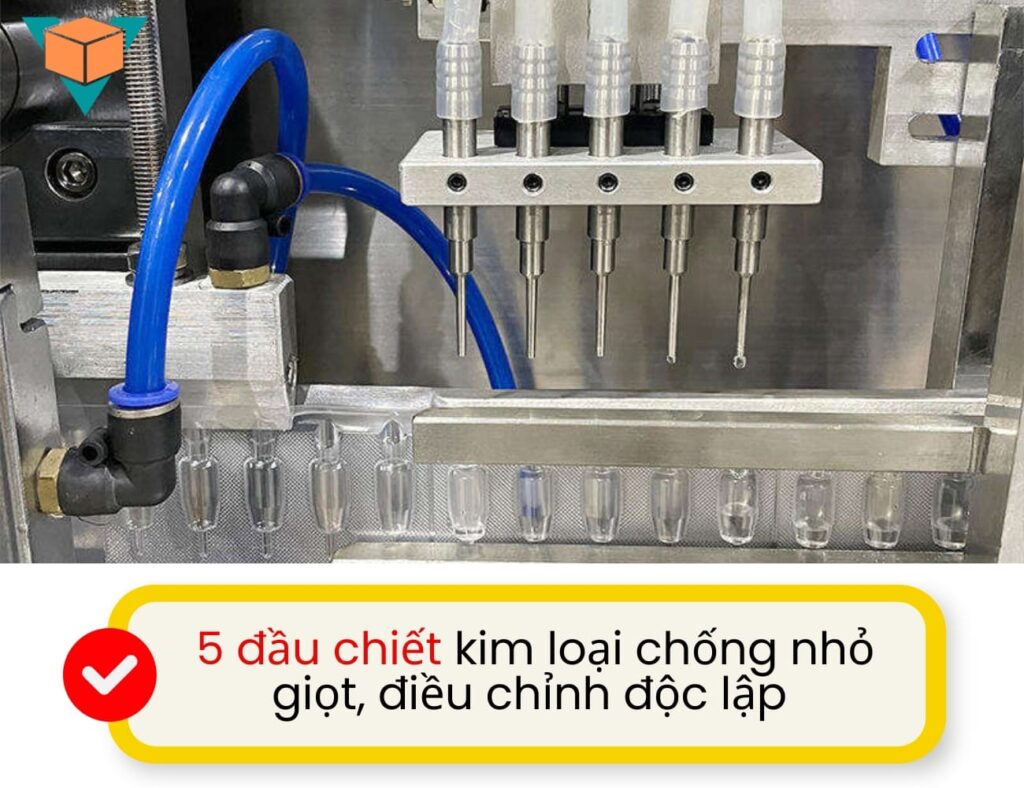 5 đầu chiết rót điều khiển độc lập của máy ép vỉ thuốc dạng ống GGS-118