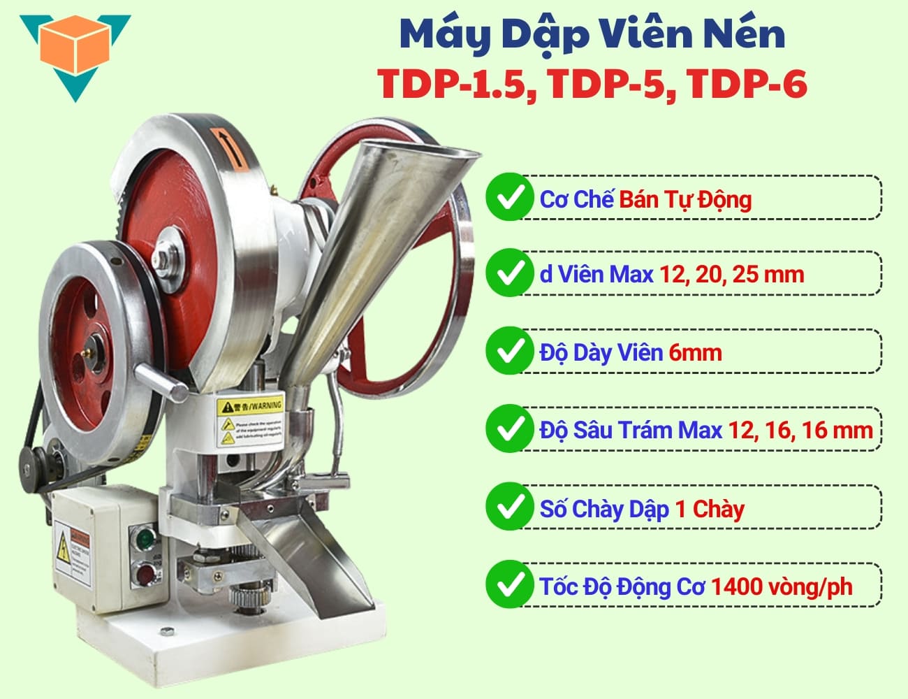 Đặc điểm máy dập viên nén 1 chày