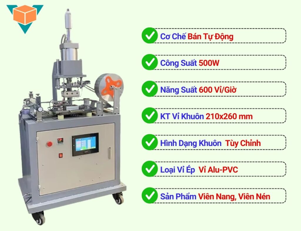 Đặc điểm máy ép vỉ thuốc 210