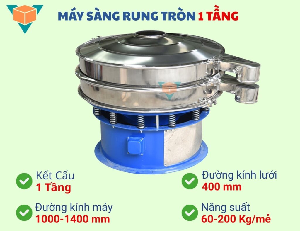 Đặc điểm máy sàng rung tròn 1 tầng