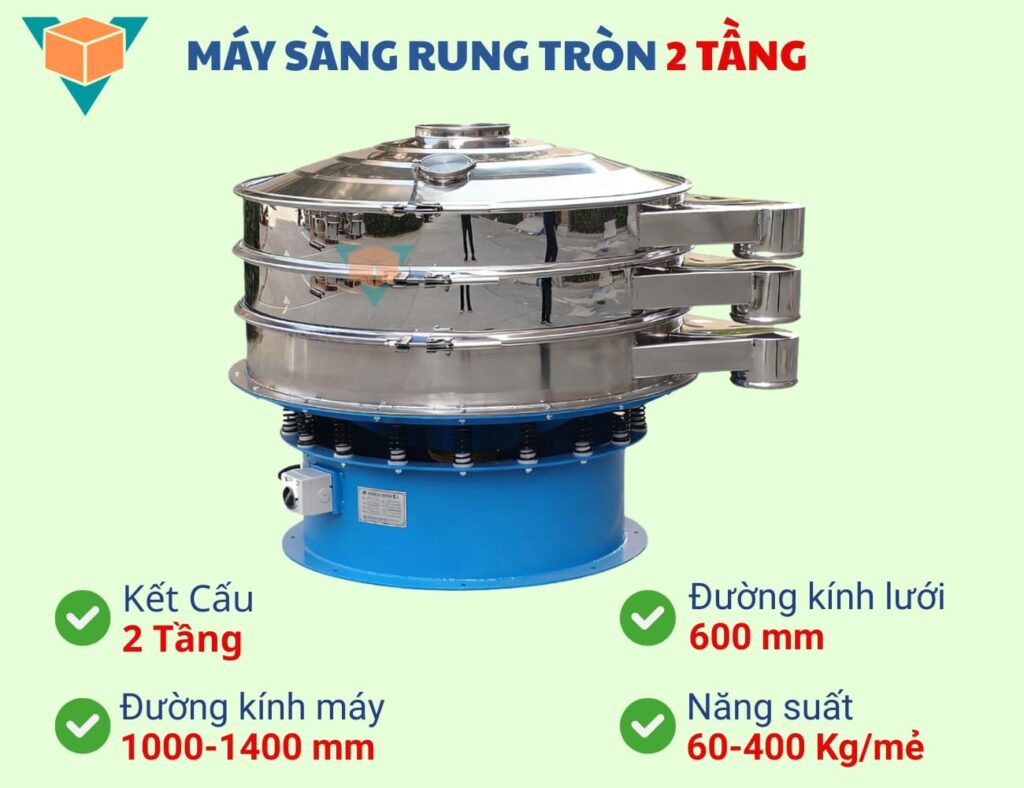 Đặc điểm máy sàng rung tròn 2 tầng