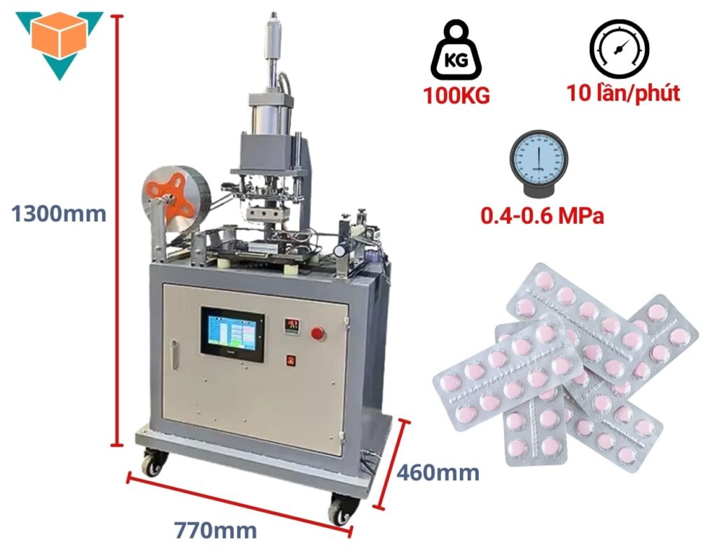 Kích thước của máy ép vỉ thuốc 210