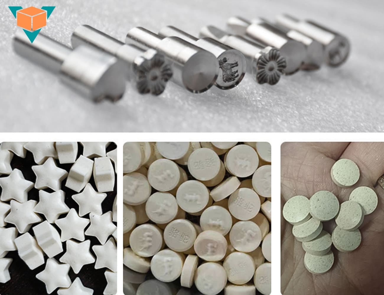 Máy dập viên nén 1 chày trang bị phễu nạp liệu miệng rộng, dễ nạp nguyên liệu trong quá trình vận hành