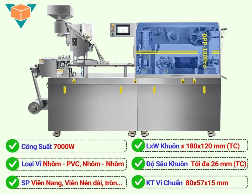 Thông số, đặc điểm của máy ép vỉ thuốc DPP-180Pro