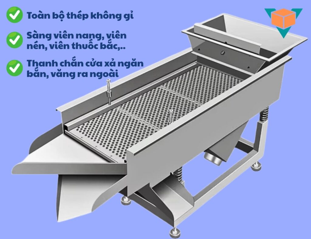 Ưu điểm máy sàng rung chữ nhật