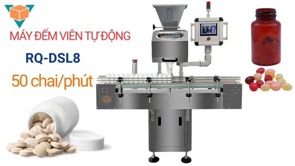 Máy đếm viên RQ-DSL8 tự động năng suất 50 chai mỗi phút
