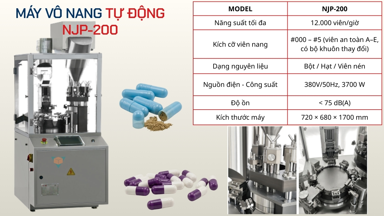 Thông số máy vô nang tự động njp-200