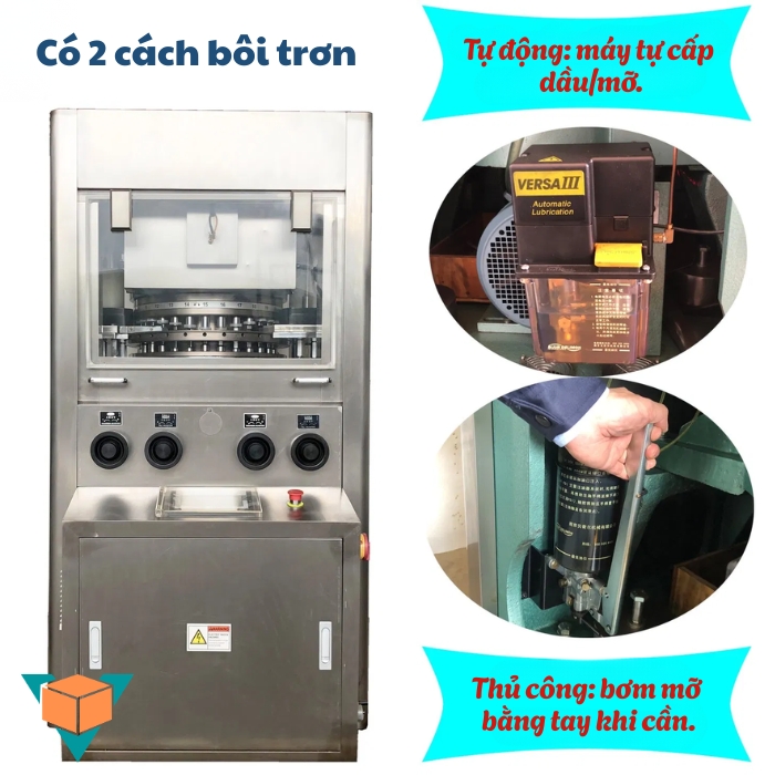 Máy dập viên nén tự động bôi trơn hoặc bôi trơn bằng tay khi cần
