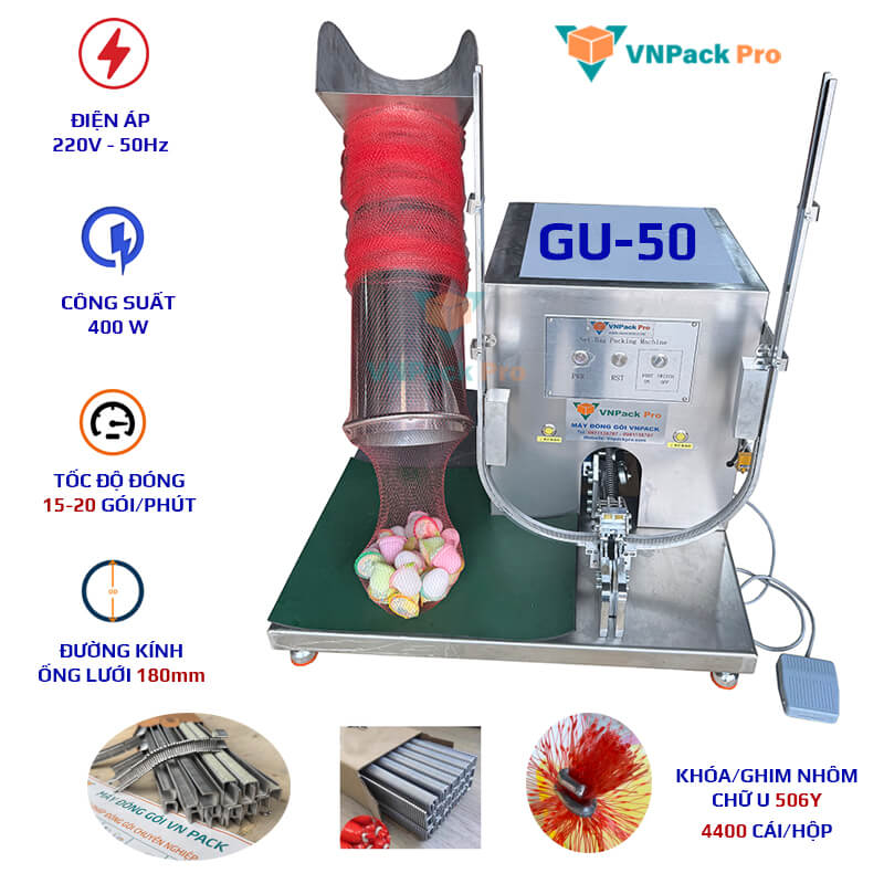 máy đóng gói túi lưới Gu-50 máy đóng gói túi lưới Gu-50