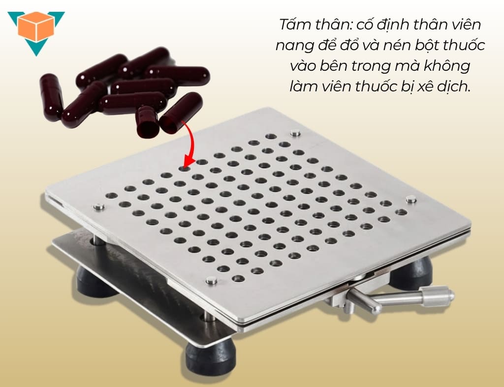 Tấm thân máy đóng viên nang thủ công 100 viên cố định thân viên nang